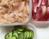 新生姜の甘酢漬けと鯵の干物の和え物作り方4写真