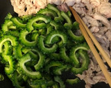 梅たっぷり！豚こまとゴーヤの梅ぽん炒め作り方5写真