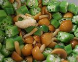 おくらとなめこの酢の物作り方4写真