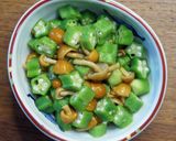 おくらとなめこの酢の物作り方5写真