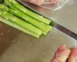 アスパラとつるむらさき豚巻き揚げナス添え作り方1写真