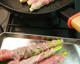 アスパラとつるむらさき豚巻き揚げナス添え作り方2写真