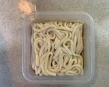レンジで簡単!豚ひき肉としいたけうどん作り方2写真
