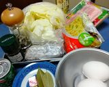 キャベツ・肉系・パスタのスープランチ！！作り方1写真