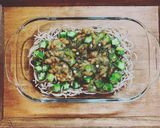 九条ねぎたっぷりめかぶオクラ納豆蕎麦作り方3写真