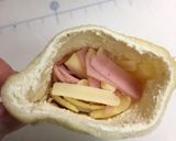 ハム&チーズ入り　薄揚げ焼き巾着作り方5写真