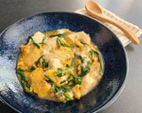 お出汁たっぷり、にらと豆腐の卵とじ作り方5写真