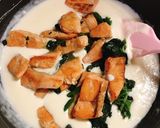 鮭とほうれん草のカレー風味クリームパスタ作り方14写真