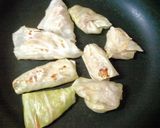 餃子の餡のキャベツはさみ包み焼き作り方8写真