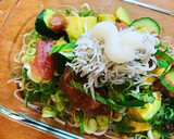 九條ねぎたっぷりアボカドマグロとろろ蕎麦作り方9写真
