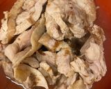 出汁をとった後の昆布と鰹節で煮た鶏肉作り方5写真