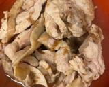 出汁をとった後の昆布と鰹節で煮た鶏肉作り方5写真