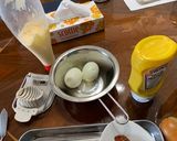 ホットドッグ　ソーセージ＆茹で卵作り方2写真