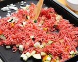 ホットプレートで夏野菜タコライス作り方3写真
