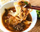 簡単旨辛☆牛肉のつけ麺作り方4写真