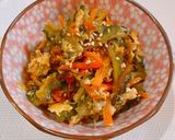 ☆ゴーヤ人参玉ねぎの塩昆布卵炒め☆作り方5写真