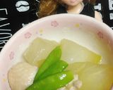 リカちゃん♡冬瓜と鶏肉 絹さやの煮物作り方14写真