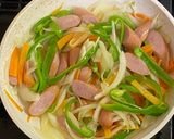 ソーセージとたっぷり野菜の他人丼作り方2写真