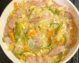 ソーセージとたっぷり野菜の他人丼作り方4写真