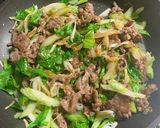 セロリと牛肉のかき油炒め作り方10写真