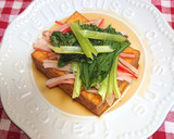 めんつゆ味の厚揚げにカニカマと小松菜のせ作り方2写真