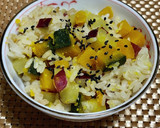 さつまいもとかぼちゃのご飯作り方6写真