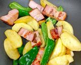 スモークベーコンと新じゃが炒め作り方7写真