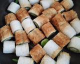 ごま油香るおくら竹輪焼き作り方1写真