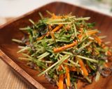 豆苗と人参の塩昆布サラダ♪作り方4写真