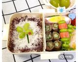 お手軽デコむすび〰クローバー×てんとう虫作り方9写真