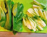 時短☆豆苗とチンゲン菜の青菜炒め作り方1写真