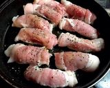 薬味で食べる ピリ辛 2色豚巻きおつまみ作り方6写真