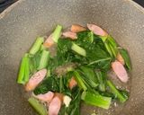 小松菜と粗挽きウインナーの塩豆腐炒め作り方2写真