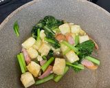 小松菜と粗挽きウインナーの塩豆腐炒め作り方4写真