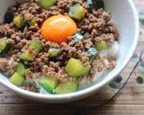 mレンジで♪きゅうりとひき肉のスタミナ丼作り方6写真