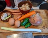 芸術的なチャーハントンカツのせ作り方1写真