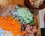 芸術的なチャーハントンカツのせ作り方2写真