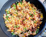 中華肉味噌そぼろと水菜のチャーハン作り方8写真