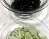 きゅうり・イカ・わかめの酢の物作り方1写真
