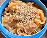 タロの弁当11 キムチ炒め、カニカマピー作り方1写真