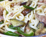 なすとピーマンの甘味噌 焼きうどん作り方4写真