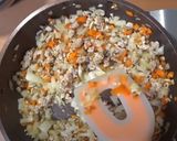 鶏ひき肉とキノコのミートソースパスタ作り方2写真
