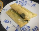 腐竹棒（湯葉のエビ春巻）腐竹菠菜蝦仁春巻作り方23写真