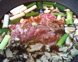 豚肉とネギと舞茸の冷やしうどん、つけ麺作り方2写真