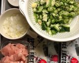 オクラとゴーヤのチキンスパイスカレー作り方1写真