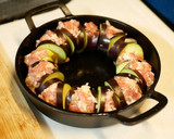 簡単！ナスと豚肉のミルフィーユ卵とじ作り方7写真