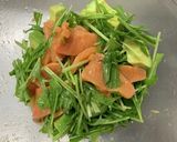 絶品☆サーモンと水菜の和風冷製パスタ作り方2写真