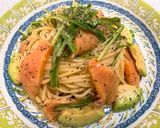 絶品☆サーモンと水菜の和風冷製パスタ作り方4写真