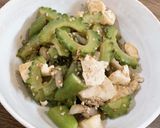 ゴーヤとおくらの夏炒り豆腐作り方4写真