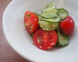 きゅうりとプチトマトの酢の物♪作り方5写真